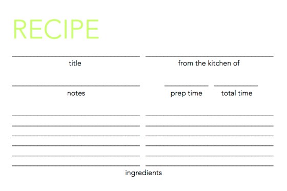 Print Your Own Recipe Cards | SCISSORS &amp; SAGE